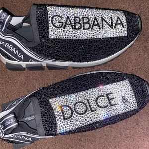 Dolce Gabbana Sorrento Crystal Embezzled Knit Sneakers